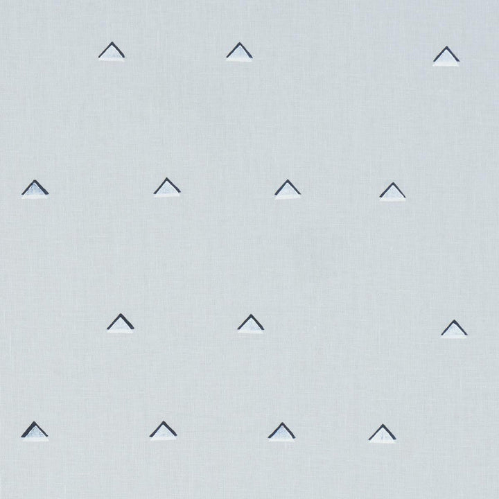 Overlapping Triangles Navy And White On Sky 74022 by Schumacher Designer Fabric Caroline Z Hurley 18.0" - Swanky Fabrics -