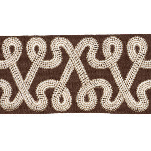 Schumacher Trim Freeform Embroidered Tape Chocolate 76736