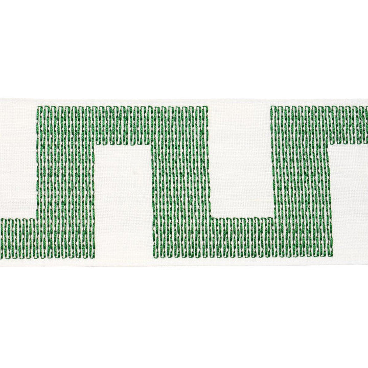 Matrix Tape Green 79932 by Schumacher Designer Trim Perennial Favorite Trims 3.75" - Swanky Fabrics -