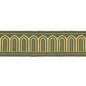 Schumacher Trim Arches Embroidered Tape Medium Olive 81152