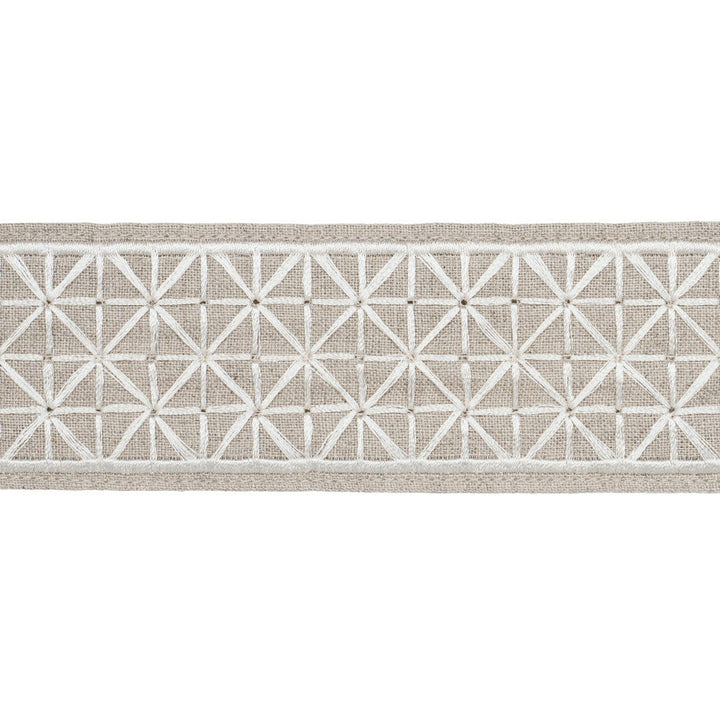 Directoire Tape Narrow Ivory On Natural 83850 by Schumacher Designer Trim Perennial Favorite Trims - Swanky Fabrics -