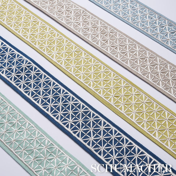 Directoire Tape Narrow Teal 83852 by Schumacher Designer Trim Perennial Favorite Trims - Swanky Fabrics -