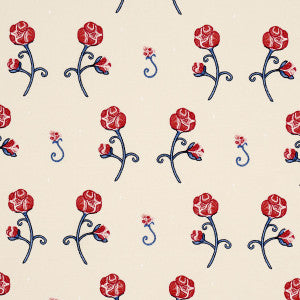 Schumacher Fabric Rhinestone Cowboy Embroidery Poppy 84550