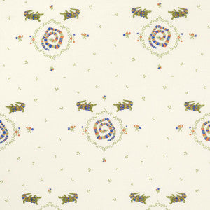 Schumacher Fabric Reptilia Embroidery Bright Multi On Ivory 84540