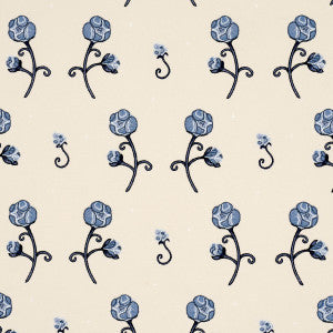 Schumacher Fabric Rhinestone Cowboy Embroidery Navy 84551