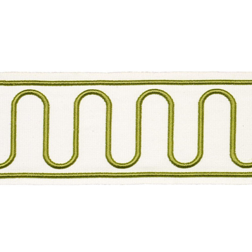 Royere Scroll Green 84622 by Schumacher Designer Trim Paloma Contreras Trims 3.0" - Swanky Fabrics -