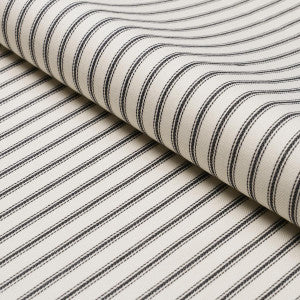 Schumacher Fabric Griffin Ticking Stripe Black & White 84860