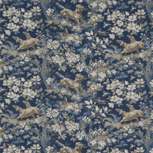 Schumacher Fabric Hound Meadow Indigo 182262