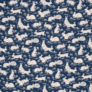 Schumacher Fabric Cottontails Indigo 182242