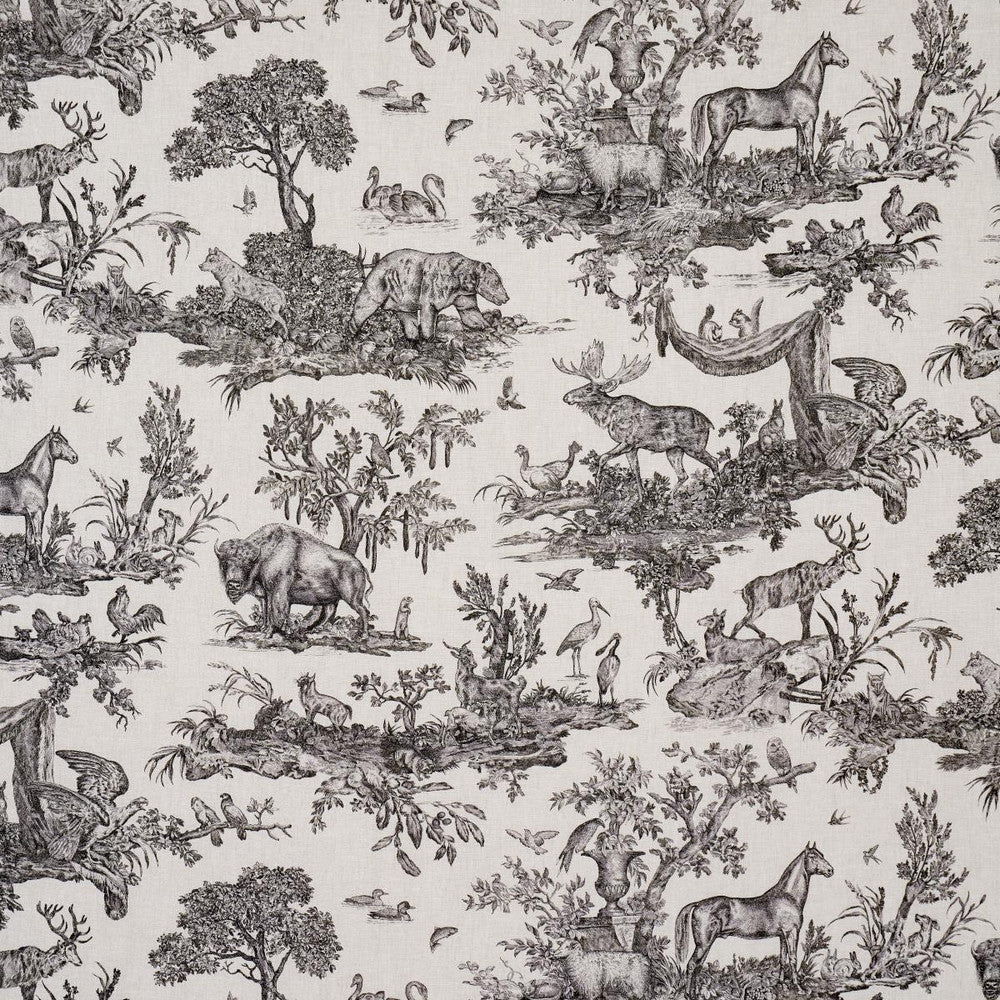 Western Toile Carbon 182270 by Schumacher Designer Fabric A Country Life 38.0" - Swanky Fabrics -