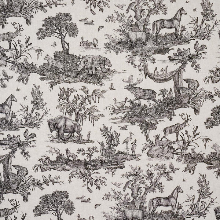 Western Toile Carbon 182270 by Schumacher Designer Fabric A Country Life 38.0" - Swanky Fabrics -