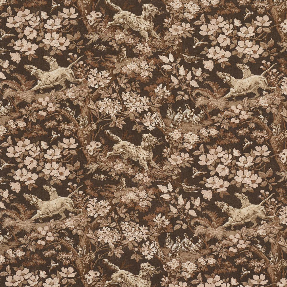 Hound Meadow Sepia 182260 by Schumacher Designer Fabric A Country Life 27.0" - Swanky Fabrics -