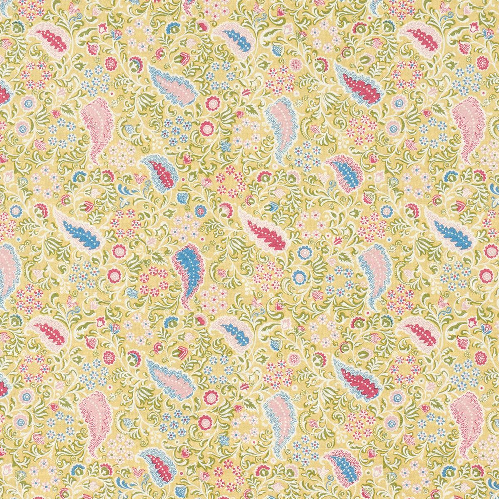 Peggy Paisley Lemonade 182431 by Schumacher Designer Fabric Ashbury 54.0" - Swanky Fabrics -