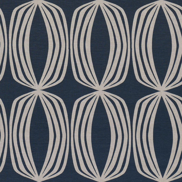 Fontana Hand Print Indigo 182322 by Schumacher Designer Fabric Mesa 9.0" - Swanky Fabrics -