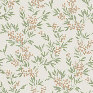 Schumacher Wallpaper Forest Berries Leaf And Stone 4714