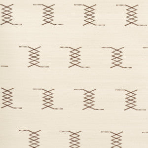 Schumacher Wallpaper Kin Sisal Embroidery Hazel On Ivory 5015780