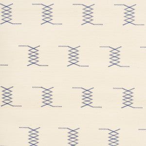 Schumacher Wallpaper Kin Sisal Embroidery Ink On Ivory 5015781