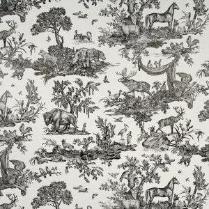Schumacher Wallpaper Western Toile Carbon 5016440