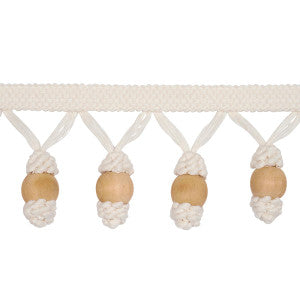 Schumacher Trim Wooden Ball Fringe Ivory 84700