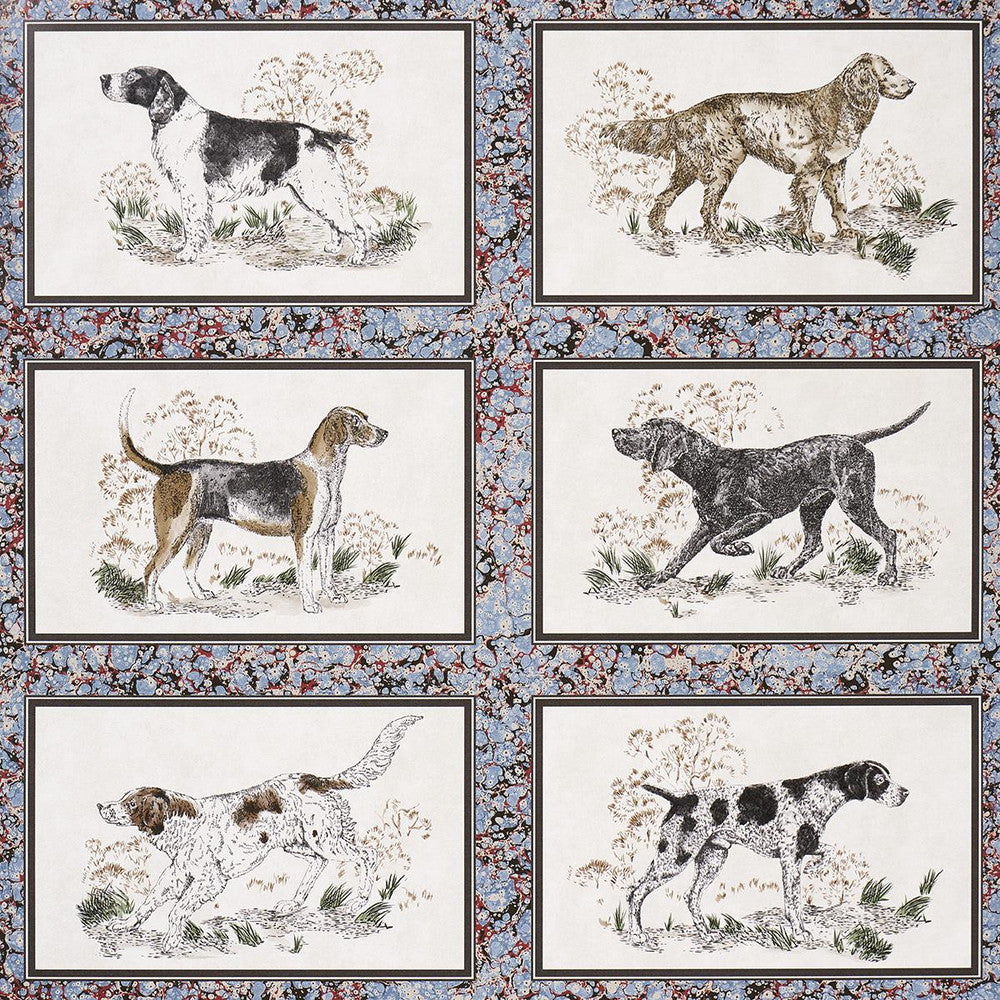 Chasers Legacy Slate 5016080 by Schumacher Designer Wallpaper A Country Life 27.0" - Swanky Fabrics -