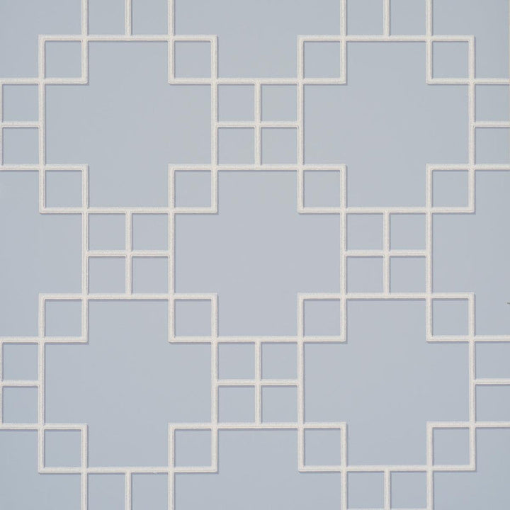 Georgette Trellis Light Blue 5016501 by Schumacher Designer Wallpaper A Love Affair 20.5" - Swanky Fabrics -