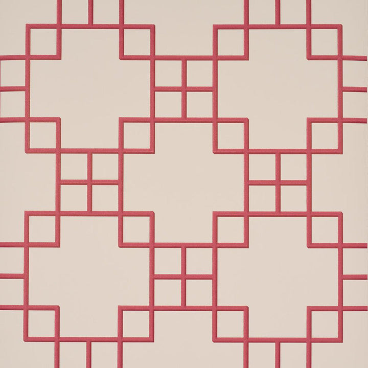 Georgette Trellis Red 5016502 by Schumacher Designer Wallpaper A Love Affair 20.5" - Swanky Fabrics -
