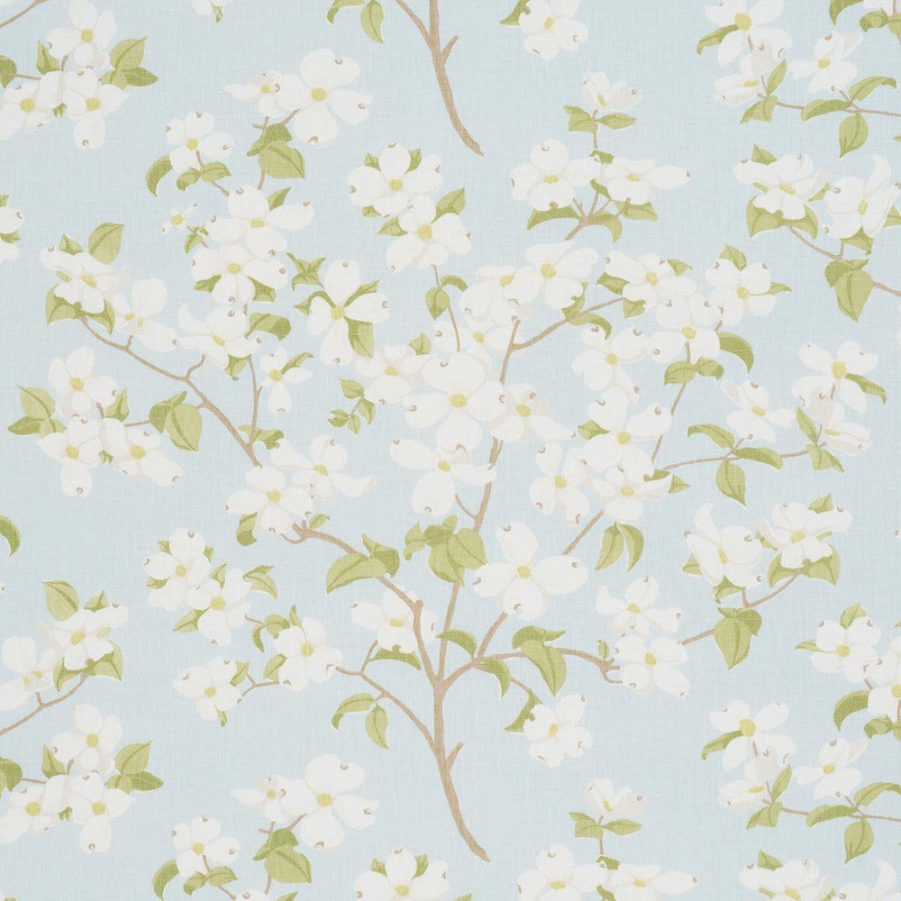Blooming Branch Sky 177413 by Schumacher Designer Fabric A Love Affair 54.0" - Swanky Fabrics -