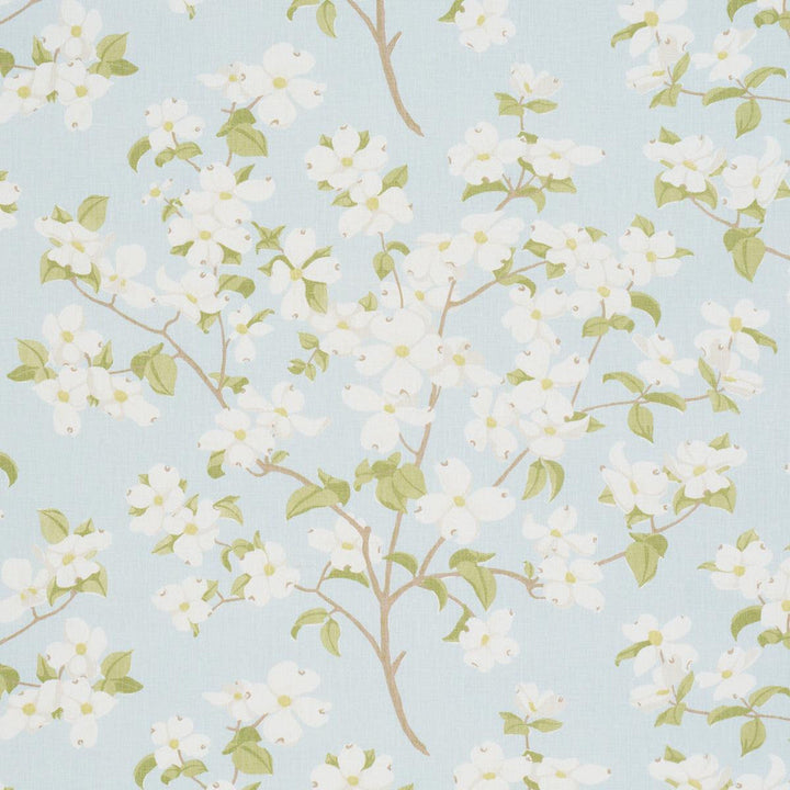 Blooming Branch Sky 177413 by Schumacher Designer Fabric A Love Affair 54.0" - Swanky Fabrics -