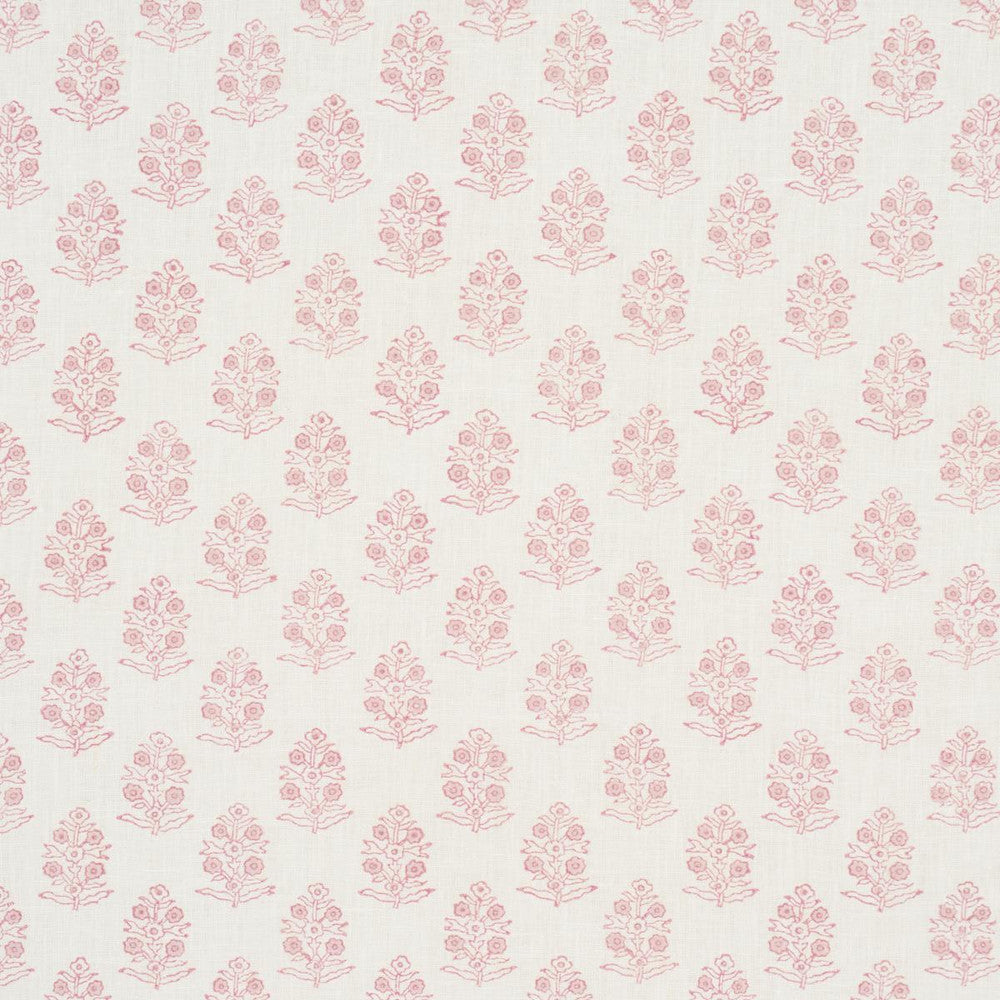 Aditi Hand Blocked Print Blush 179365 by Schumacher Designer Fabric A Love Affair 3.0" - Swanky Fabrics -