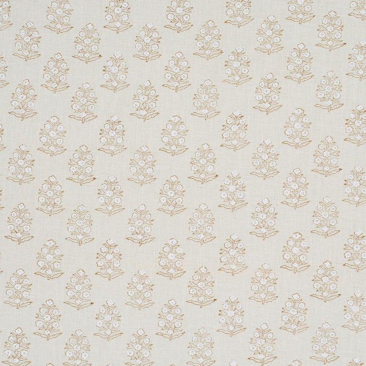 Aditi Hand Blocked Print Sage 179363 by Schumacher Designer Fabric A Love Affair 3.0" - Swanky Fabrics -