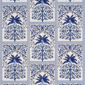 Schumacher Fabric Amazonas Mystique Tropical Shades Of Blue 182571