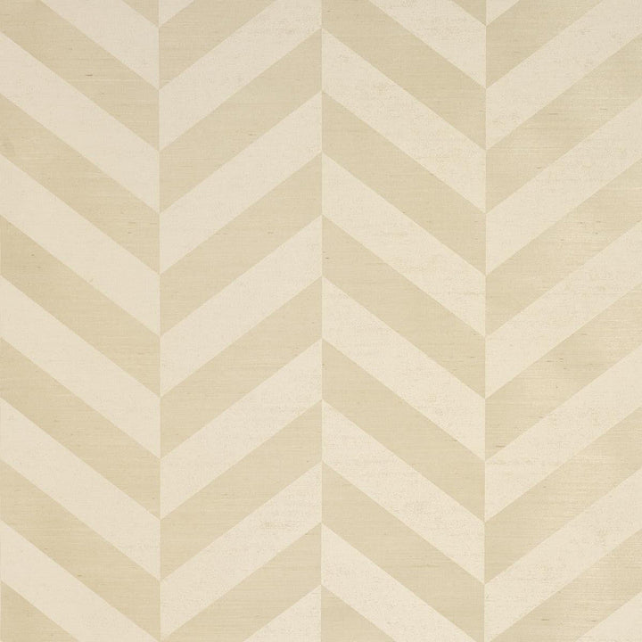 Staggered Chevron Sisal Ivory 5016560 by Schumacher Designer Wallpaper Textured & Woven Wallcoverings 16.5" - Swanky Fabrics -