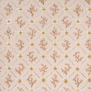 Schumacher Wallpaper Corail Leaf Trellis Blush 5016642
