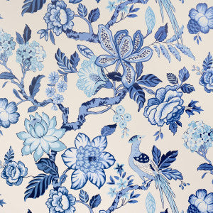Schumacher Wallpaper Huntington Gardens Bleu Marine 5016660