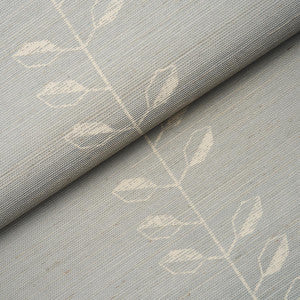 Schumacher Wallpaper Geo Leaf Sisal Mineral & Ivory 5016702