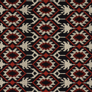 Schumacher Fabric Andean Tribute Embroidery Ruby Midnight Shadows 85410