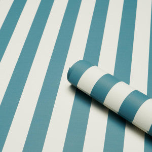Schumacher Wallpaper Emma Stripe Azure 5017214
