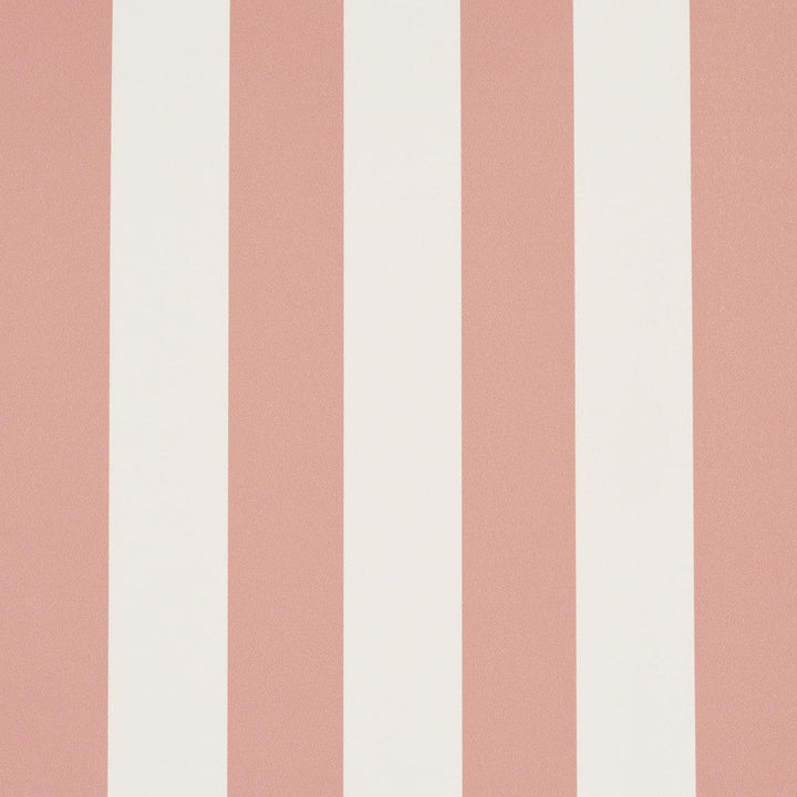 Emma Stripe Coral 5017220 by Schumacher Designer Wallpaper Perennial Favorites 2.5" - Swanky Fabrics -