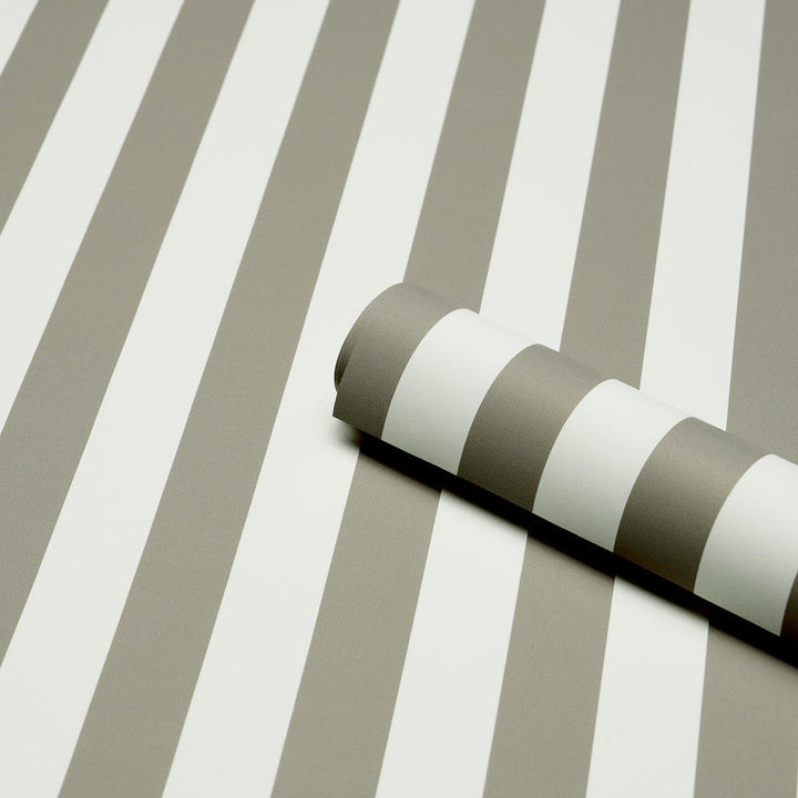 Emma Stripe Gray 5017224 by Schumacher Designer Wallpaper Perennial Favorites 2.5" - Swanky Fabrics -