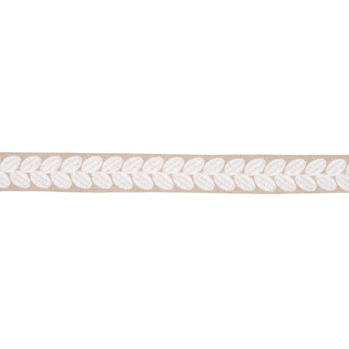 Berkeley Tape Narrow Ivory On Natural 79914 by Schumacher Designer Trim Perennial Favorite Trims - Swanky Fabrics -