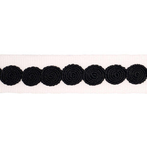 Schumacher Trim Castille Tape Narrow Black On Ivory 83883