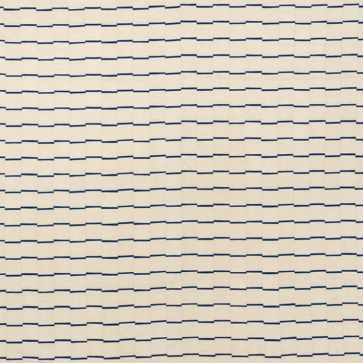 Lines Blue 71211 by Schumacher Designer Fabric David-Kaihoi 45% Linen, 35% Cotton, 20% Polyester - Horizontal: 4.5 and Vertical: 2.375 53 - Swanky Fabrics -