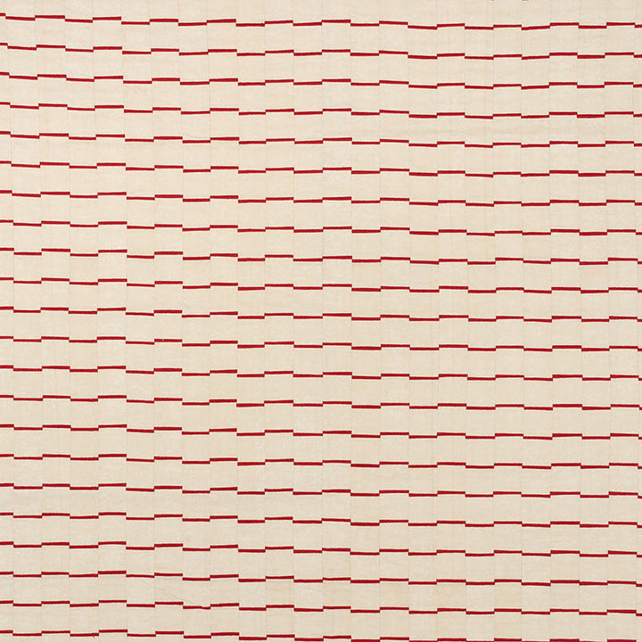 Lines Red 71212 by Schumacher Designer Fabric DAVID KAIHOI See Sample INDIA - </p><p>Repeat: Horizontal: 4 1/2" (11CM) and Vertical: 2 3/8" (6CM) 53" (135CM) - Swanky Fabrics -
