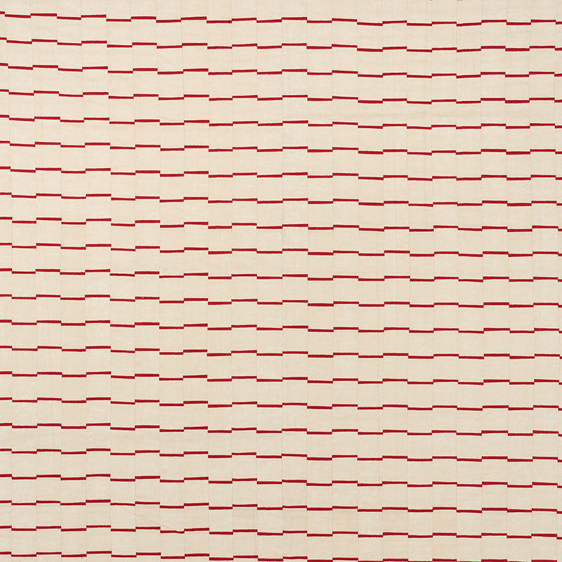 Lines Red 71212 by Schumacher Designer Fabric DAVID KAIHOI LINEN 45% COTTON 35% INDIA </p><p>Repeat: Horizontal: 4 1/2" (11CM) and Vertical: 2 3/8" (6CM) 53 - Swanky Fabrics -