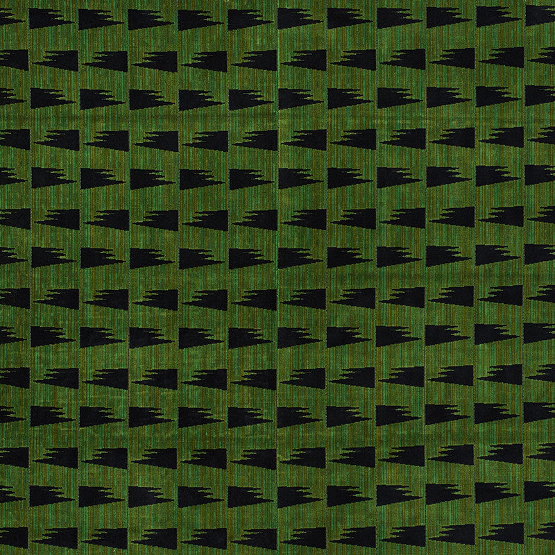 Tutsi Green 71222 by Schumacher Designer Fabric David-Kaihoi 56% Cotton, 44% Rayon - Horizontal: 4.25 and Vertical: 6.625 51 - Swanky Fabrics -