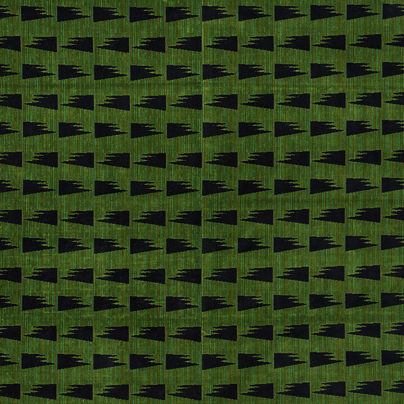 Tutsi Green 71222 by Schumacher Designer Fabric DAVID KAIHOI See Sample UNITED STATES OF AMERICA - </p><p>Repeat: Horizontal: 4 1/4" (11CM) and Vertical: 6 5/8" (17CM) 51" (129CM) - Swanky Fabrics -