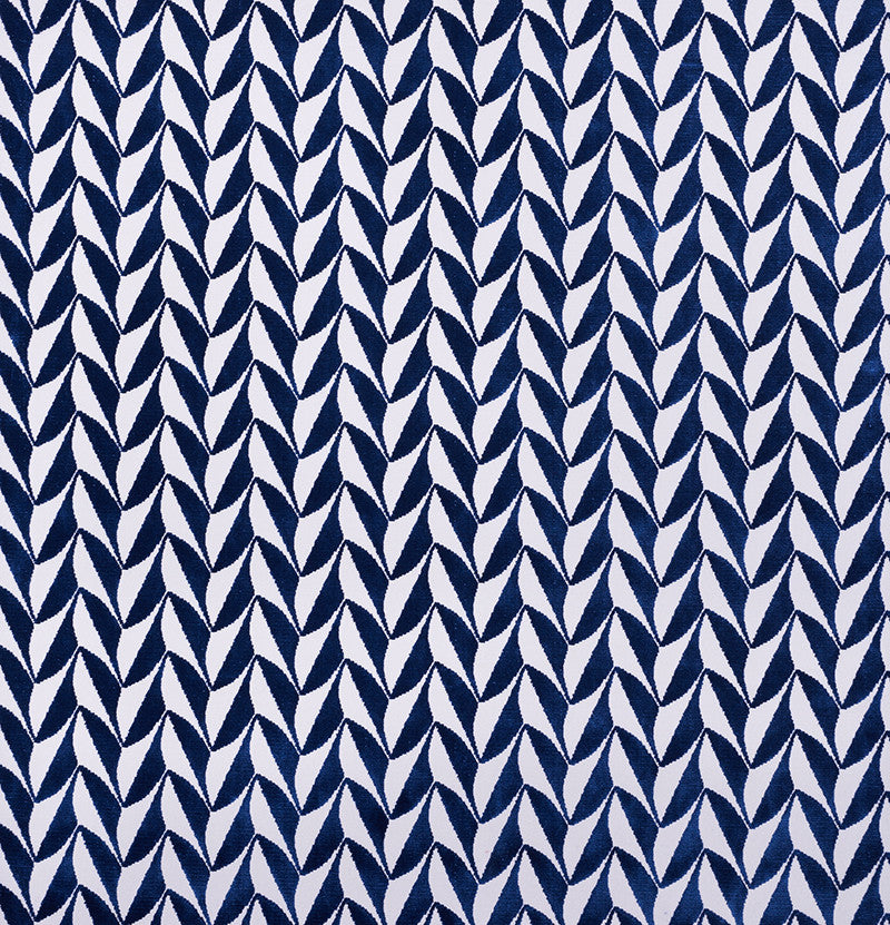 Spades Blue 71231 by Schumacher Designer Fabric David-Kaihoi 89% Cotton, 11% Polyester - Horizontal: 2.5 and Vertical: 1.75 50.5 - Swanky Fabrics -