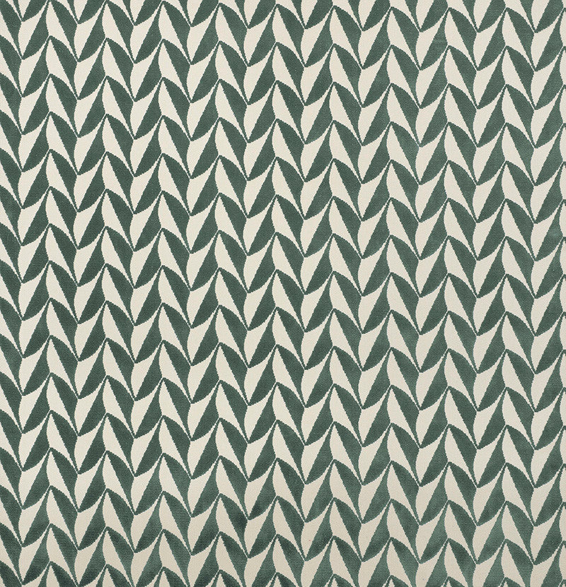 Spades Mineral 71232 by Schumacher Designer Fabric David-Kaihoi 89% Cotton, 11% Polyester - Horizontal: 2.5 and Vertical: 1.75 50.5 - Swanky Fabrics -