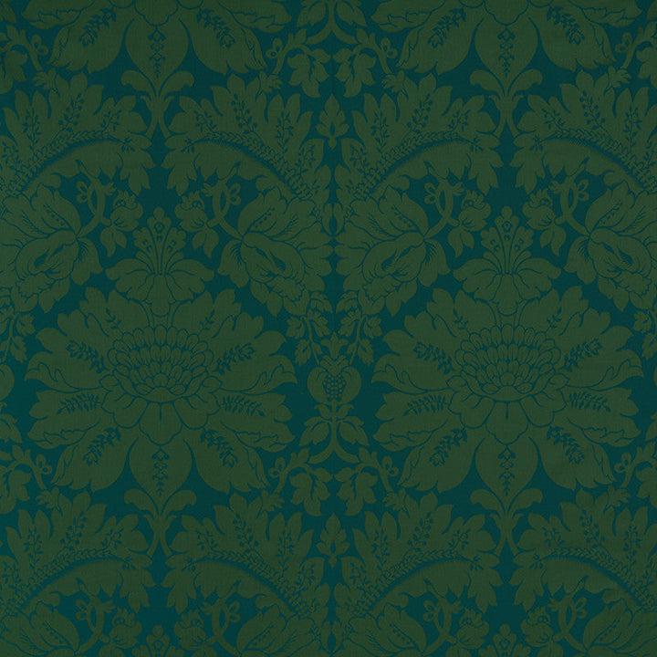 Maggiore Damasco Emerald 71281 by Schumacher Designer Fabric Damasco 100% Cotton - Horizontal: 26 and Vertical: 31.75 54.5 - Swanky Fabrics -