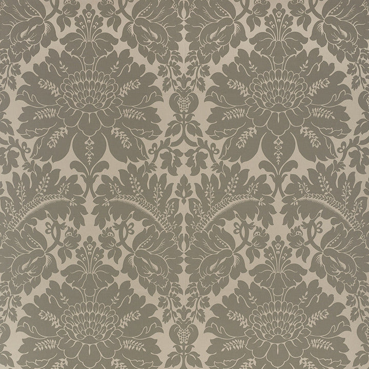 Maggiore Damasco Moonstone 71283 by Schumacher Designer Fabric Damasco 100% Cotton - Horizontal: 26 and Vertical: 31.75 54.5 - Swanky Fabrics -